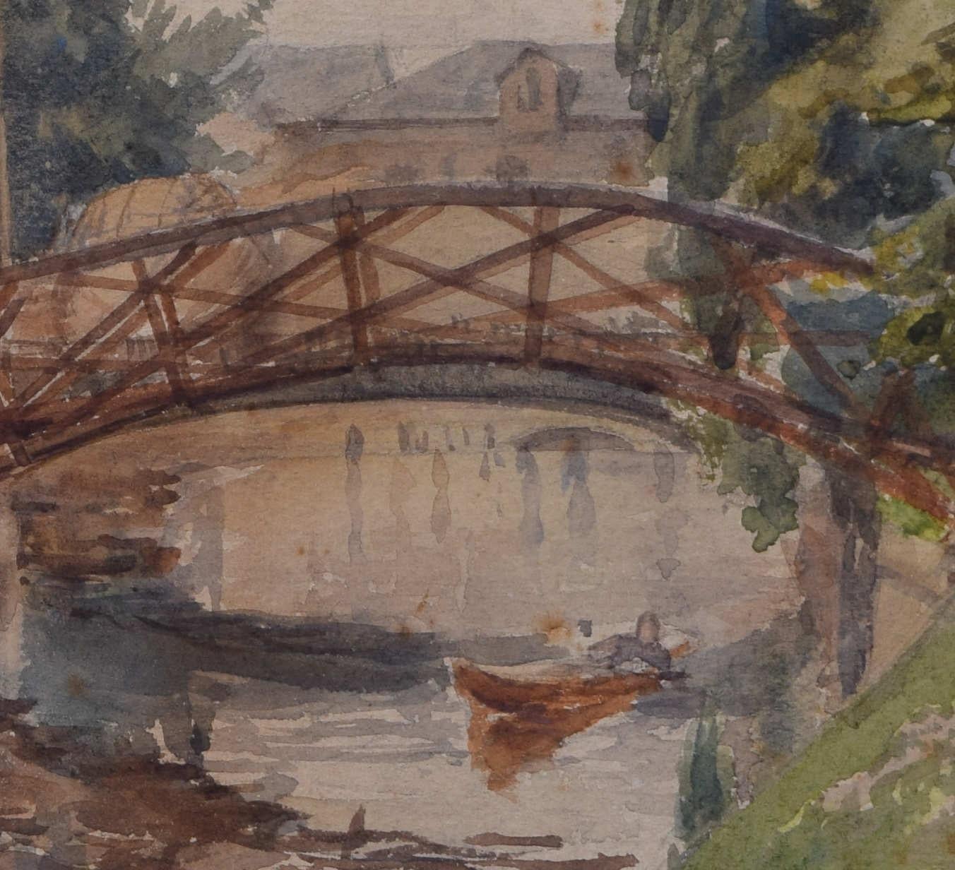 Queens' College and Mathematical bridge - Art by Unknown