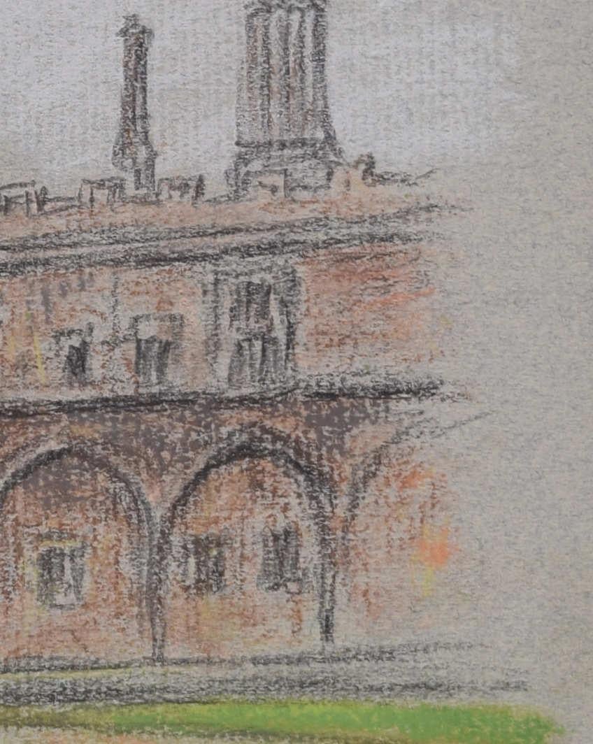 Christ Church's College, Oxford, disegno a pastello in vendita 1