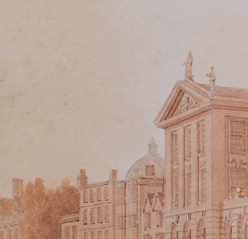 Queen's College in the High Street Oxford, watercolour by J. C. Buckler For Sale 4