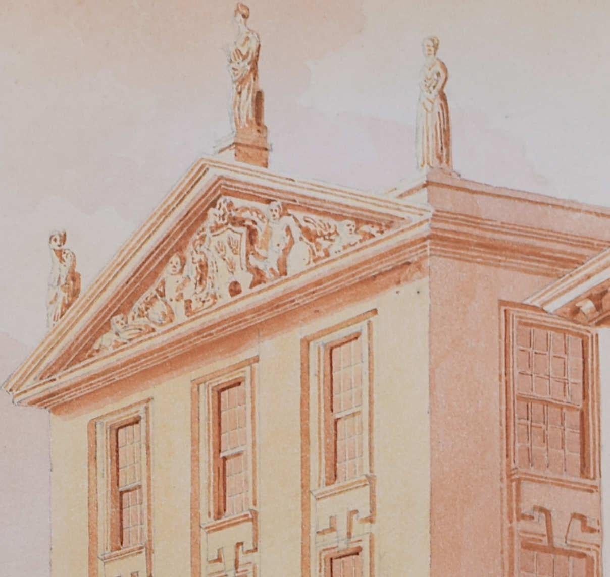 Queen's College in the High Street Oxford, watercolour by J. C. Buckler For Sale 3