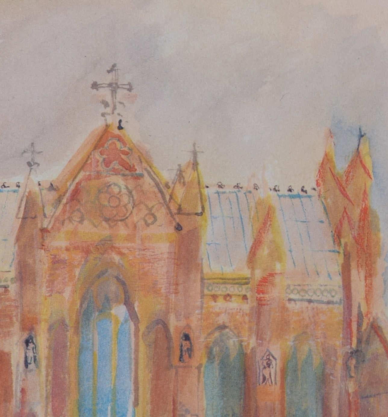 Cappella del Keble College, acquerello di David Garland in vendita 1