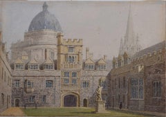 Cuadrángulo del Brasenose College, acuarela de George Pyne