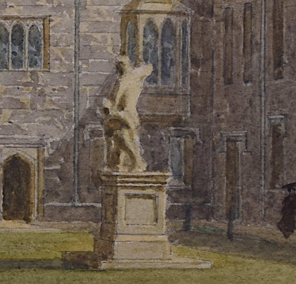 Brasenose College Quadrangle, watercolour by George Pyne For Sale 1