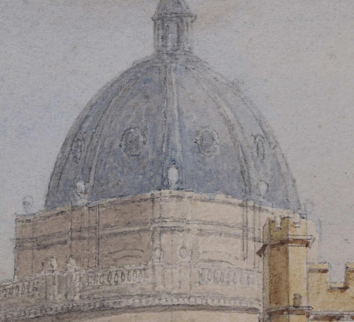 Brasenose College Quadrangle, watercolour by George Pyne For Sale 3