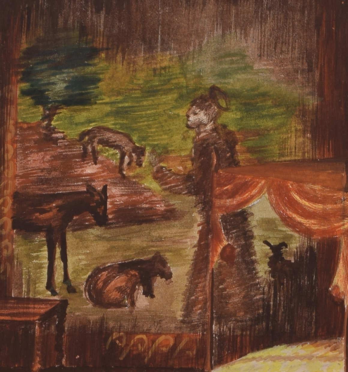 « The Splendid Outcast », dessins de scène de Rosemary Anne Sisson - Marron Interior Art par Rosemary Anne Sisson 