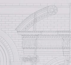 The Bluecoat School, pencil drawing by M R A Hollis