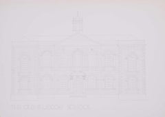 The Old Bluecoat School, dibujo a lápiz de M R A Hollis