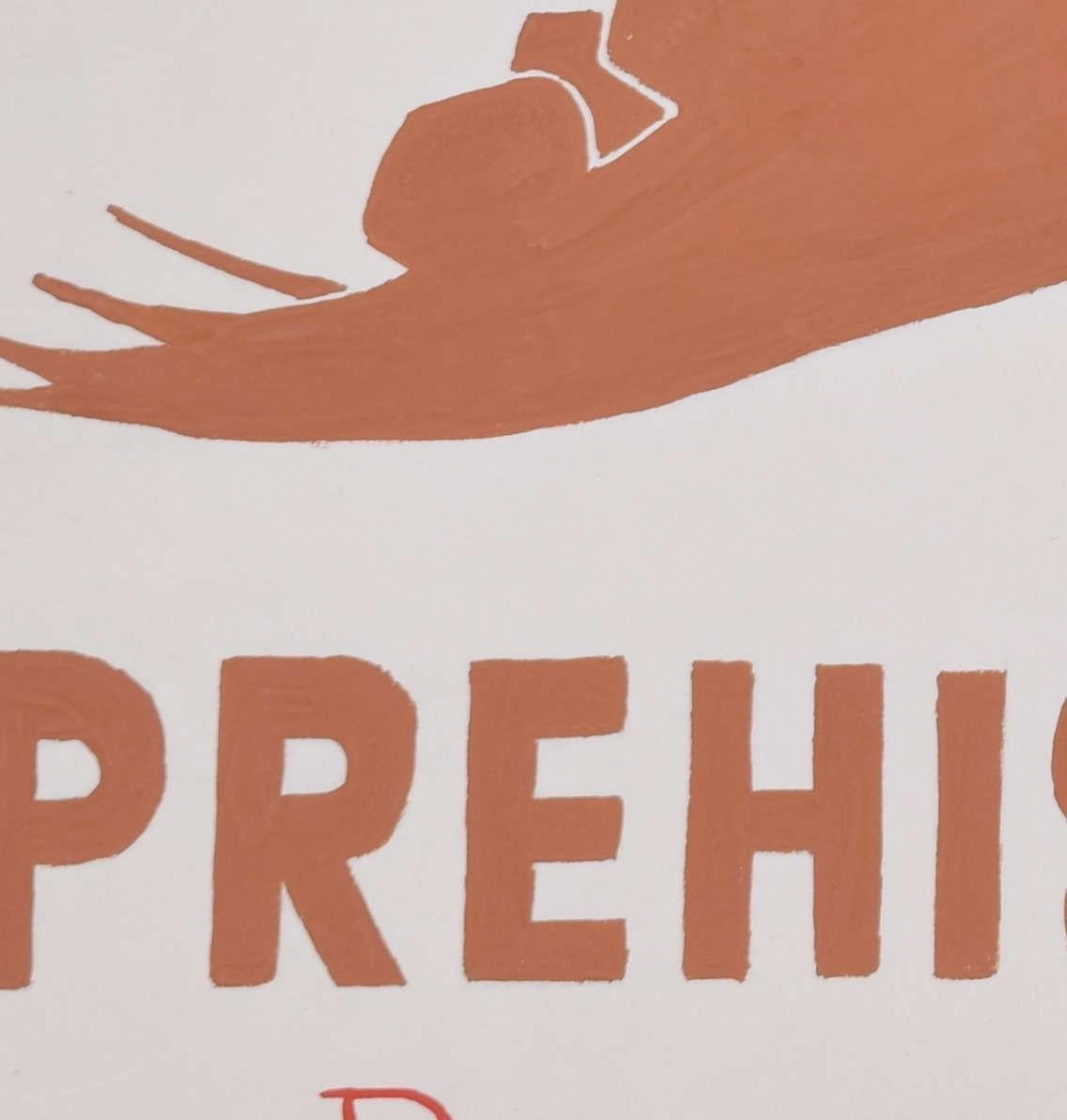 Stegosaurus - Motif d'affiche à la gouache pour la Local History Society en vente 1