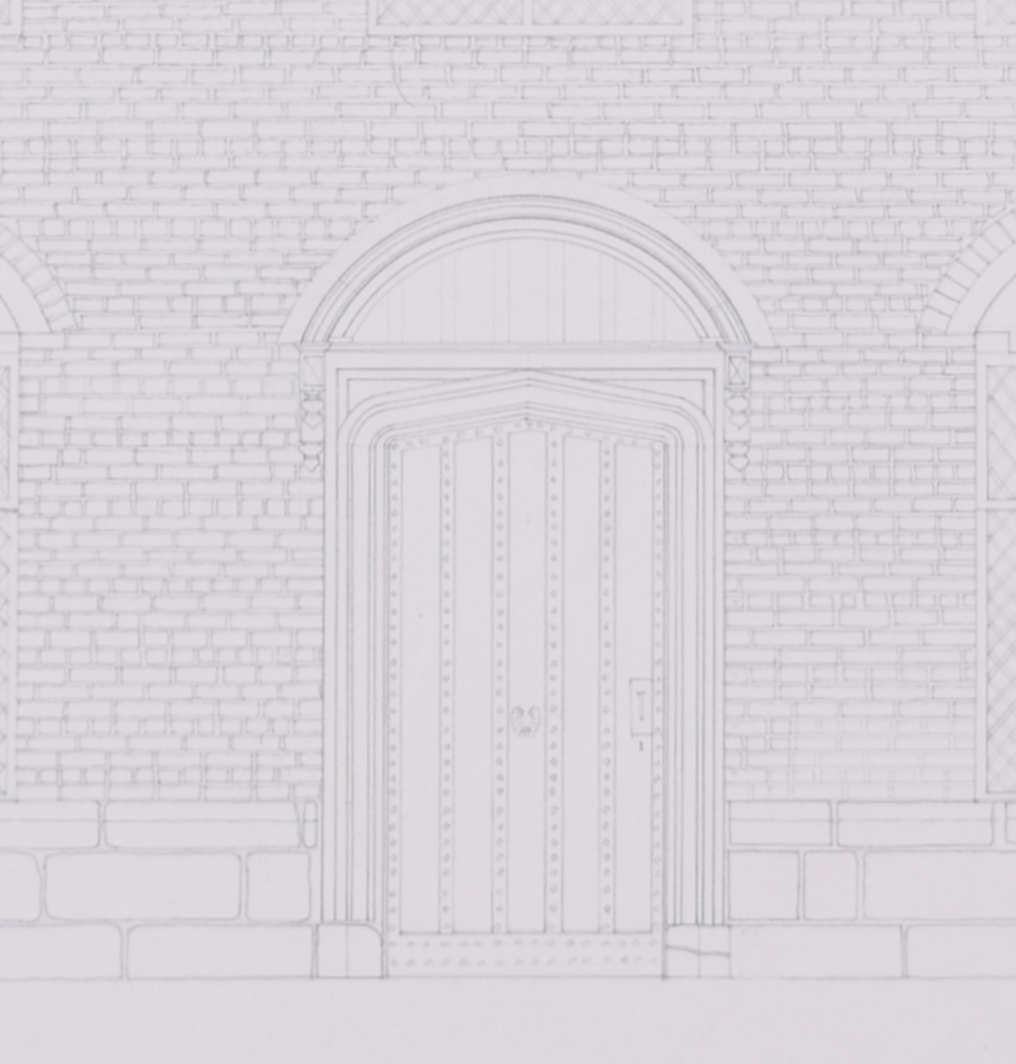 Rufford Old Hall, pencil drawing by M R A Hollis For Sale 2