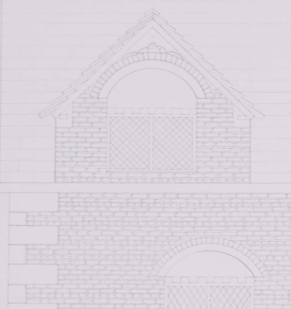 Rufford Old Hall, pencil drawing by M R A Hollis For Sale 1