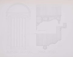 Rufford Old Hall - Door Details, pencil drawing by M R A Hollis