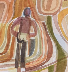 Abstrakte Landschaft, Aquarell von Colin Fifield