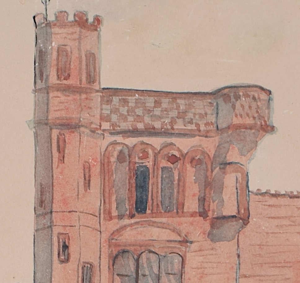 Girton College, Cambridge, Aquarell von Joy Fox im Angebot 1