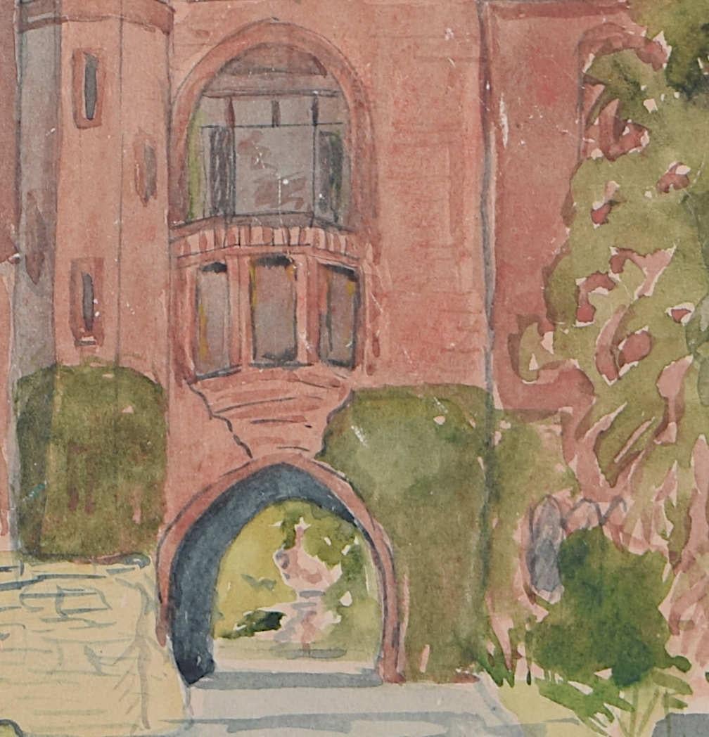 Girton College, Cambridge, Aquarell von Joy Fox im Angebot 3