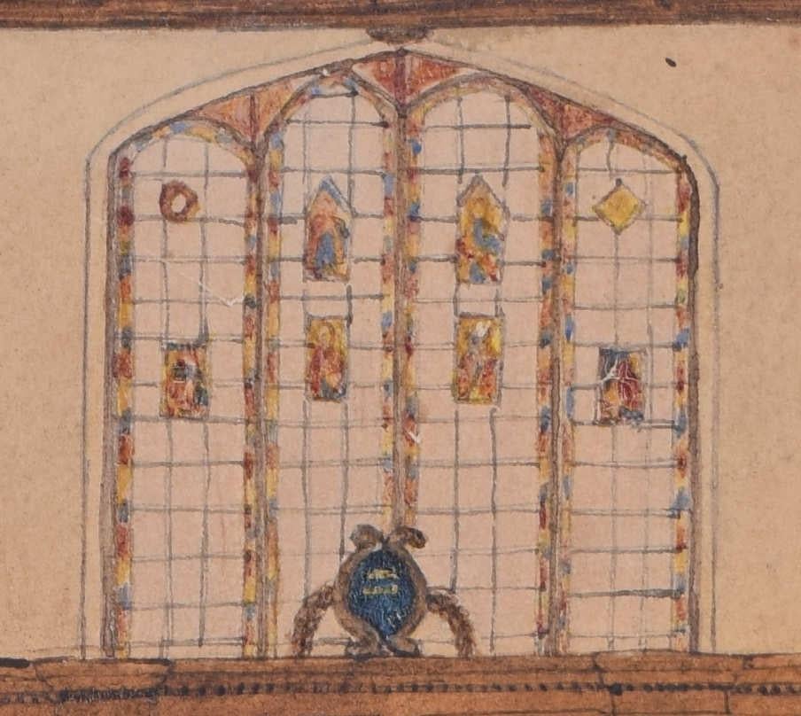 Cappella del Christ's College, Cambridge, 1842, acquerello di R.A.E Little in vendita 2
