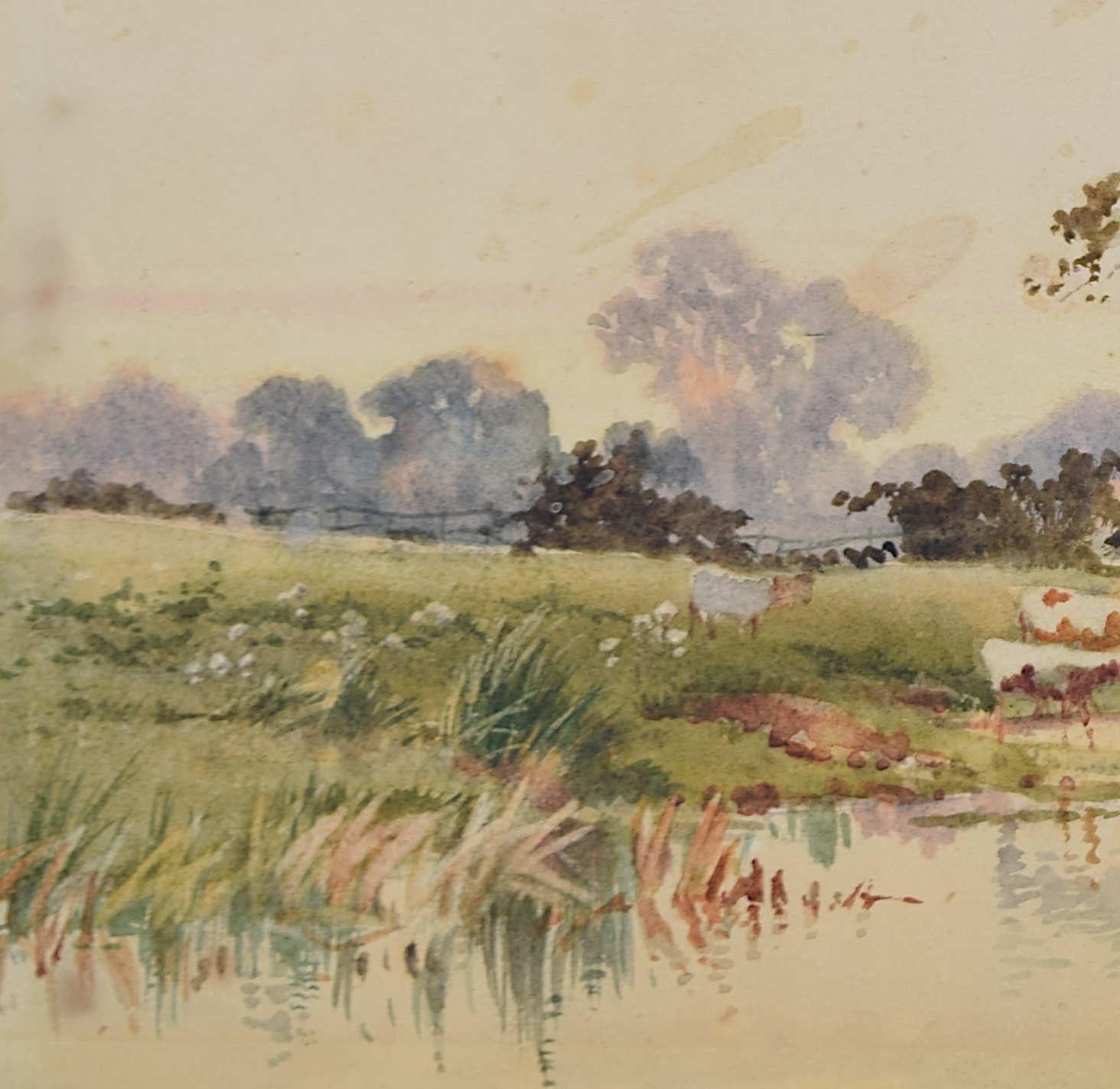 Spires of Oxford from the Canal, watercolour by William Matthison For Sale 1