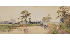 Antique Spires of Oxford from the Canal, watercolour by William Matthison