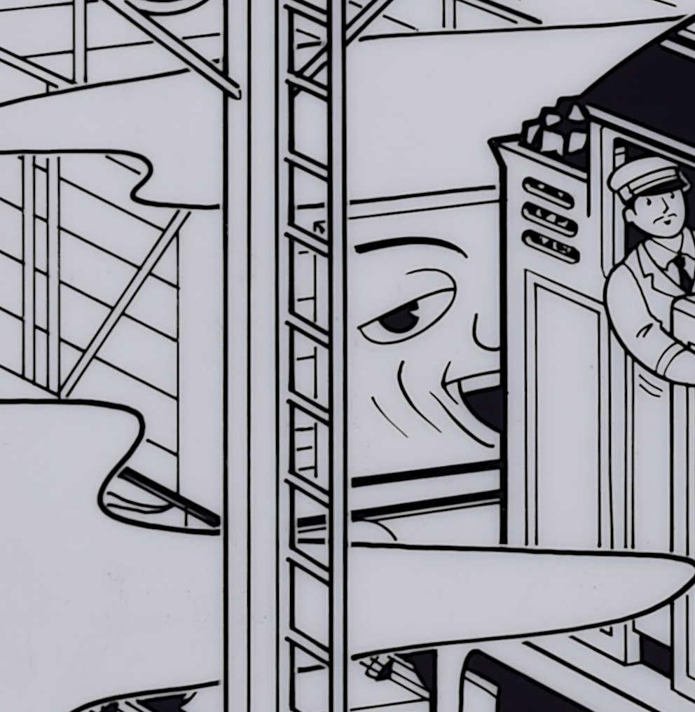 Thomas the Tank Engine, 'Seeing Signals', original ink on cell illustrations - Realist Art by John York
