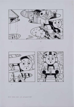 Thomas la locomotora, "Viendo señales", ilustraciones originales en tinta sobre celda