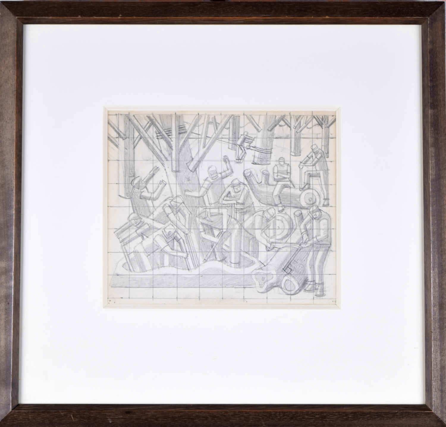 William Roberts (1895-1980)
Baumschneider
Bleistift auf Papier
17 x 19 cm
Provenienz: Albemarle Gallery

William Roberts (1895-1980) gilt als unverwechselbare und eigenständige Figur der britischen Kunst des 20. Jahrhunderts, die eine Brücke