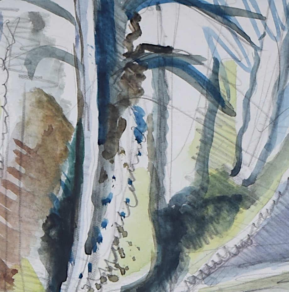 The Mill House, watercolour by John Aldridge RA For Sale 2