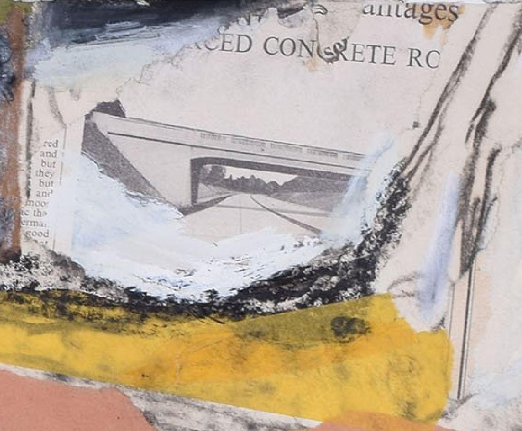 Clifford Ellis Collage II Abstraktes Aquarell Gouache Mid-Century im Angebot 1