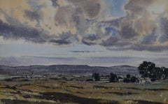 Retro Claude Muncaster Landscape View UK Watercolour Modern British Art