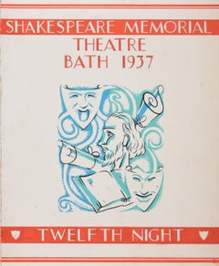 Art Deco gouache original artwork 1937 Shakespeare Twelfth Night programme