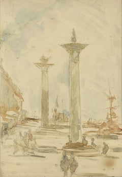 Beige Landscape Drawings and Watercolours