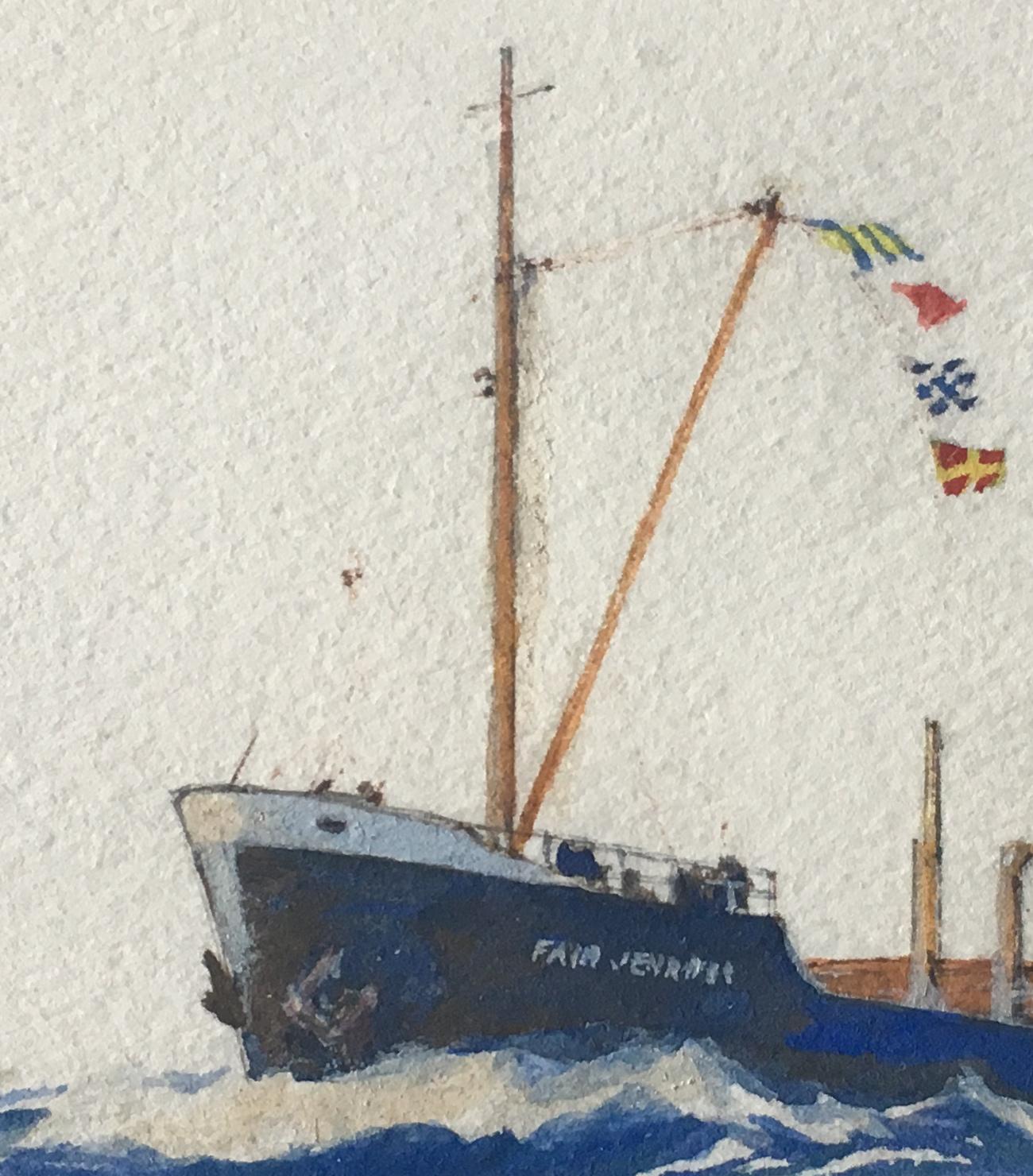 Laurence Dunn Fair Jennier painting maritime art ship boat Christmas Card wife 3