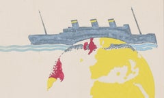 Orient Line Art Deco original gouache design Spring Cruises advertising poster