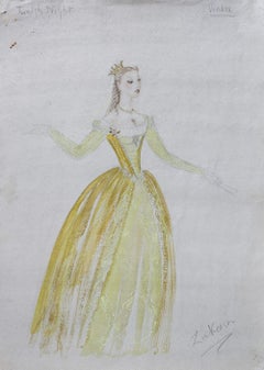 Vintage Doris Zinkeisen Costume Design for Viola for Twelfth Night for 1942 ballet tour
