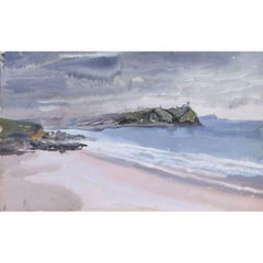 Vintage Clifford Ellis Teignmouth UK Beach Scene c1947 watercolour Cat 35