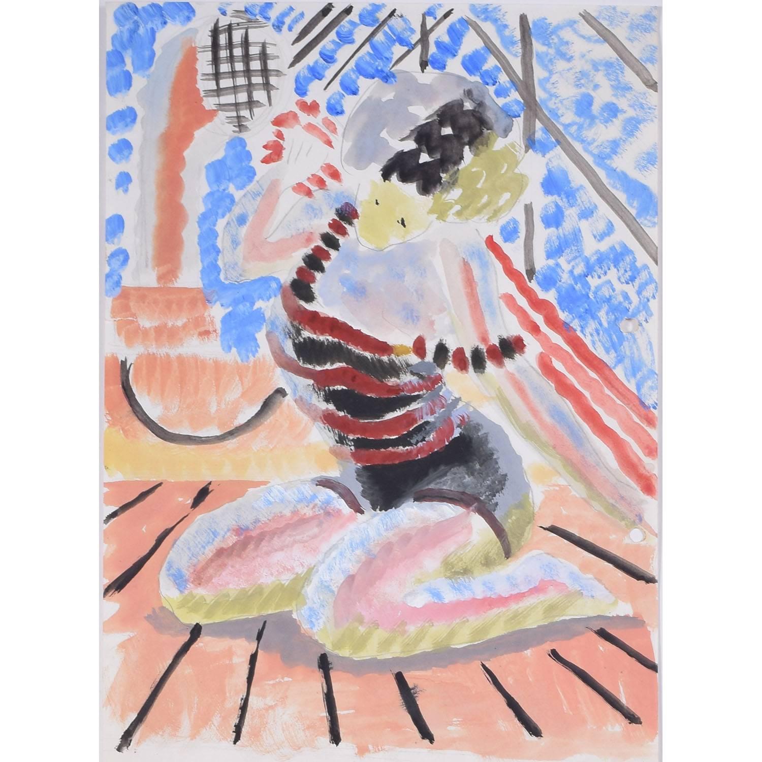 We acquired a series of paintings from Clifford and Rosemary Ellis's studio. To find more scroll down to "More from this Seller" and below it click on "See all from this seller." 

Clifford Ellis (1907-1985)
Kneeling Woman (1934)
Theatrical costume