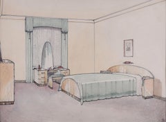 Design pour le mobilier de chambre à coucher. 1930s pour les designers George M Hammer, Londres, Royaume-Uni