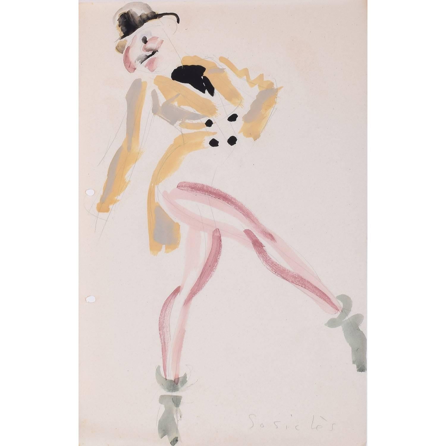 We acquired a series of paintings and posters from Clifford and Rosemary Ellis's studio. To find more scroll down to "More from this Seller" and below it click on "See all from this Seller." 

Clifford Ellis (1907-1985)
Sosicles I (1934)
Theatrical