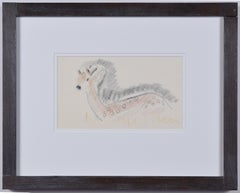 Vintage Clifford Ellis Deer pencil sketch Modern British Art Wildlife animal