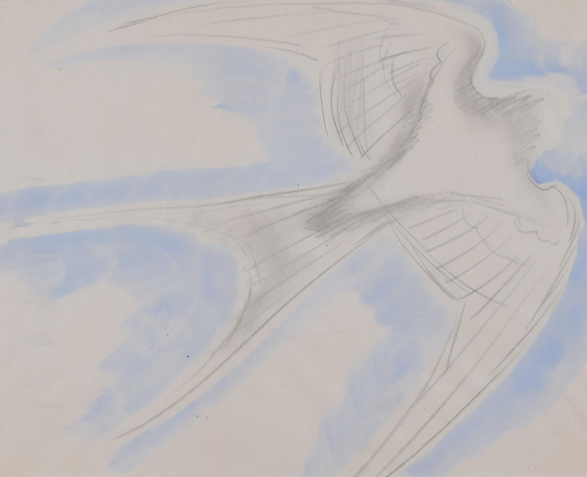 Clifford Ellis Swallow watercolour Modern British Art Wildlife Bird Migration For Sale 1