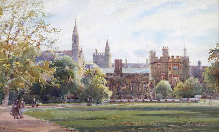 William Matthison Balliol College Oxford University Quadrangle watercolour  - Art by William Matthison