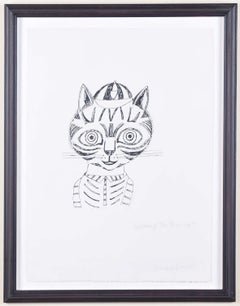 Edward Bawden drawing 'Captain of the Team Cat' pen and ink Modern British Art