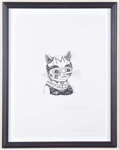 Edward Bawden House Proud Mum Cat pen and ink Modern British Art drawing