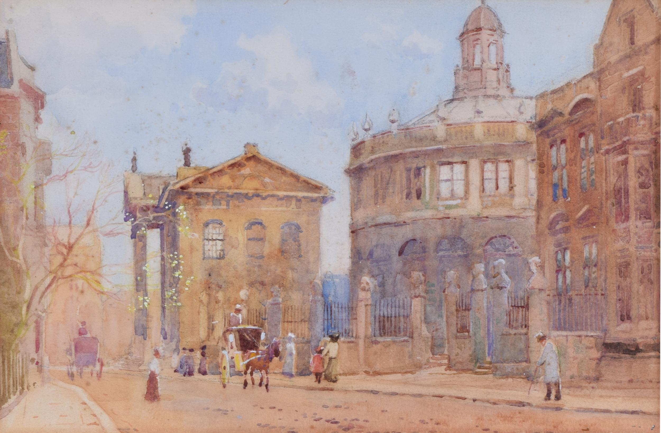 William Matthison Old Clarendon Building and Sheldonian Oxford watercolour