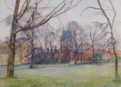 St John's College Cambridge, The Backs, James Bolivar Manson watercolour
