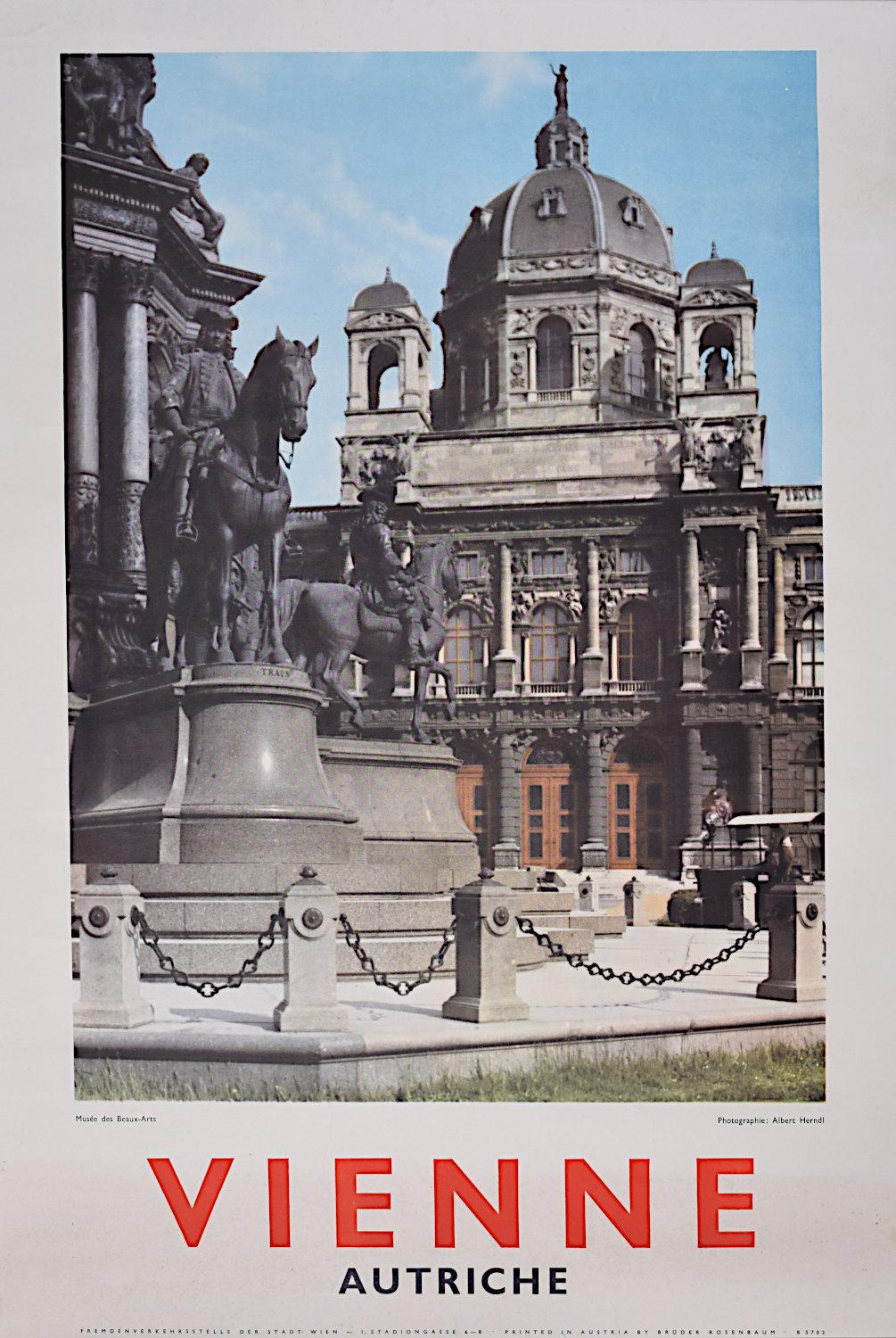 Albert Herndl Print – Original Österreich Foto-Reiseplakat Wiener Musee des Beaux Arts
