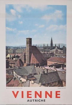 Vintage Original Vienna Austria Photographic Travel Poster Eglise des Freres Mineurs
