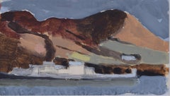 Clifford Ellis Cadbury Castle Gouache Mid Century Modern British Art Painting