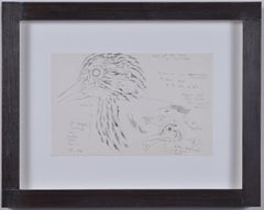 Clifford Ellis Curlew II pencil sketch Mid Century Modern British Art Wildlife