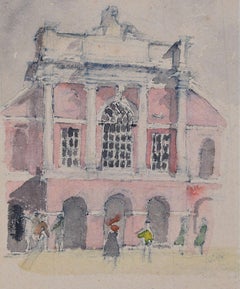 Vintage Prof Sir Albert Richardson PRA Architect A Classical Building with Elegant Figs.