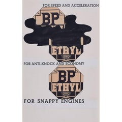 Vintage Edward McKnight Kauffer design for poster for ‘BP Ethyl for Snappy Engines’ 1934