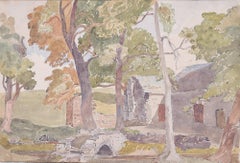 Retro Claude Muncaster Shap Farmhouse Cumbria Watercolour England Britain art painting